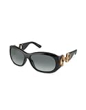 Gucci Bamboo Horsebit Temple Round Sunglasses shiny black shaded grey by Gucci
