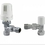 White ECA Liquid Filled Thermostatic Radiator Valve & Lockshield Valve Pack