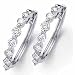 14kt White Gold Wavy Diamond Hoop Earrings