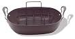 Anolon 81989 16" x 13" x 3.75" Rectangular Contoured Roaster with Rack
