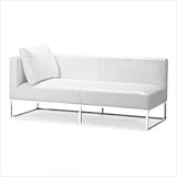 IMAGE OF Zuo Modern Furniture Design Atom Bench White (Left Arm Facing) Bi-Cast Leather 900321L
