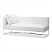 Zuo Modern Furniture Design Atom Bench White (Left Arm Facing) Bi-Cast Leather 900321L