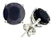 3.35 cts 7mm. Round Genuine Black Sapphire Earring Studs - 14kt White or Yellow Gold
