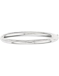 14k White Gold 3/16" High Polished Design Bangle Oversize 5.4 Gr.