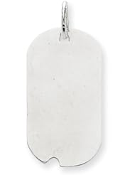 14K White Gold Dog Tag Disc Charm