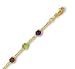 14k Yellow Besel Set Station Gemstone Anklet - 10 Inch