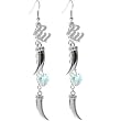Rocawear Austrian Cyrstal Silver Tone Heart Horn Earrings