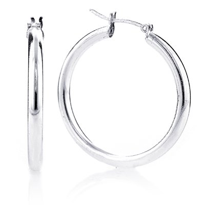 Sterling Silver Plain Hoop Earrings