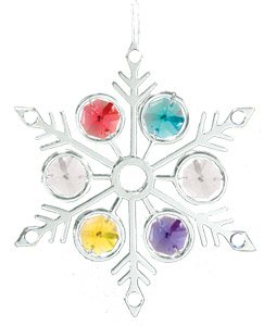 Large Multicolor Swarovski Crystal & Silver 3.5″ Snowflake Ornament or Suncatcher Large Multicolor Swarovski Crystal & Silver 3.5″ Snowflake Ornament or Suncatcher