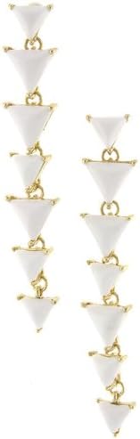 VICTORIA KORS TRIANGLE CHAIN DANGLE EARRINGS (White)