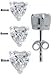 0.5 cttw synthetic Diamond Silver hearts stud title=