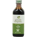Simply Organic Pure Vanilla Extract Certified Organic, 4-Ounce Glass Bottle