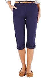 Pure Cotton Cropped Cargo Trousers