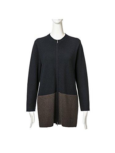 (トランスワーク) TRANS WORK 強撚テンセルウールダブルジップバイカラーカーディガン U1N14439__