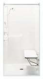 Lasco 1363BFSC-FRP ADA Handicap Shower Stall with Seat and Grab Bar - White