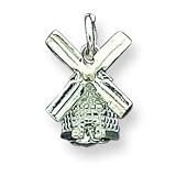 Sterling Silver Windmill Charm with 20 inch Sterling Silver Chain