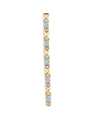 14k Yellow Gold Natural Aquamarine And Diamond Tennis Bracelet