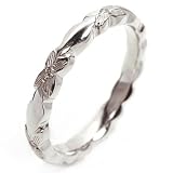 Diamond Floral Design Wedding Band or Stacking Ring, 18k White Gold, Ring Size 4.75 (T.w 0.10)