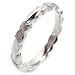 Diamond Floral Design Wedding Band or Stacking Ring, 18k White Gold, Ring Size 4.75 (T.w 0.10)