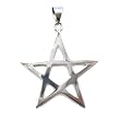 Sterling Silver Pentagram Pendant with Magnetic Snap Black Cable Choker