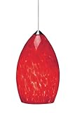IMAGE OF Tech Lighting 700MO2FIRYRS MO2-FIREFRIT TAHOE PINE PENDANT, Mono2rail - Firefrit Satin Nickel Finish - Frit Glass - Ferrari Red
