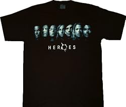 Heroes Are You On the List Line Up Faces Black T-shirt Tee
