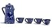 Miniature Blue Spatterware Coffee Pot and Cups