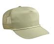 Professional Style Cotton Twill High Crown Golf Style Mesh Back Adjustable Hat Cap - Khaki