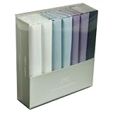Men's 7 Piece Cotton Handkerchief Solid Set Good Gift Ideas with Box¡ªblue, Purple, White Mh1027