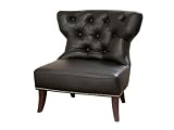 Zoey Tufted Leather Accent Chair Finish: Mocca