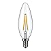 LIGHTSTORY B10 1.8W LED Filament Bulb - LED Candelabra 25W Equivalent, E12 Base, 2700K, Non-dimmable