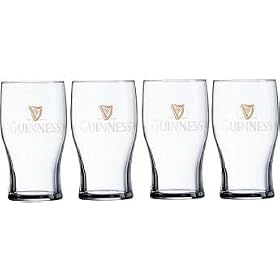 Guinness Gold Logo Pint Glass, Set of 4