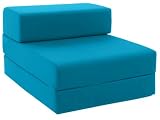 from 0fficial Gilda Foldout Products Gilda  Single Chairbed Chair Bed Futon Z Bed Guest Bed - AQUA Cotton - more fabrics & colours available instore