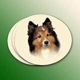 NEW! Neoprene Sable Sheltie Coasters Set of 4
