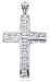 Jewelry : Sterling Silver 3.5 Inch Channel Set CZ Cross With Sides Pendant