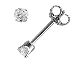 Diamond Solitaire Stud Earrings 1/10 ctw in 14K White Gold