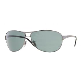 RAY BAN 3342 004 58 GUNMETAL POLARIZED AVIATOR SUNGLASSES
