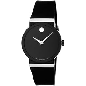 Movado Women's Sapphire Energy Black Rubber Strap Watch #0606269
