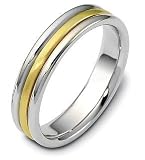 5mm Classic 14 Karat Yellow Gold & Titanium Wedding Band Ring