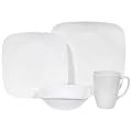 Corelle Square 16-Piece Dinnerware Set, Service for 4, Pure White