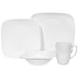 Corelle Square 16-Piece Dinnerware Set, Service for 4, Pure White