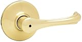 Kwikset 300DNL 3 CP Security Dorian Privacy Lever, Polished Brass