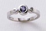 14K White Gold Tanzanite and Diamond Ring