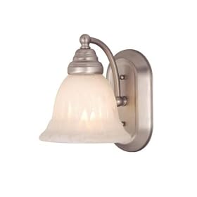Brussels - 1 Light Bathroom Vanity Lighting Fixture - Brushed Nickel - White Alabaster... by Vaxcel Lighting