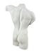 US 8.5 Inch All White Porcelain Armless Nude Male Torso Figurine, Matt