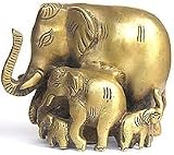 ShalinCraft Elephant Statue Metal Craft Unique Handmade Indian Artifacts Gifts and Collectibles Length: 7 inches Width: 6 inches
