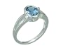 1.50 Carats Oval Shape Genuine London Blue Topaz Sterling Silver Ring