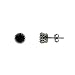 Eve's Addiction Sterling Silver Black Onyx Crown Set Stud Earrings