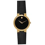 Movado Men's Faceto Gold-Plated Leather Strap Watch #0605042