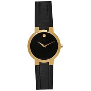 Movado Men's Faceto Gold-Plated Leather Strap Watch #0605042